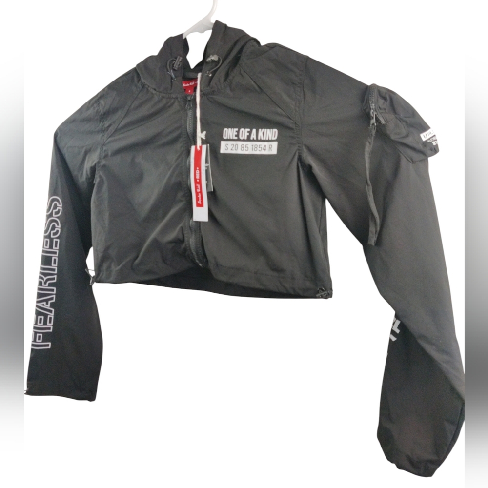 Black Cropped Jacket Sz Small (Bin-B)